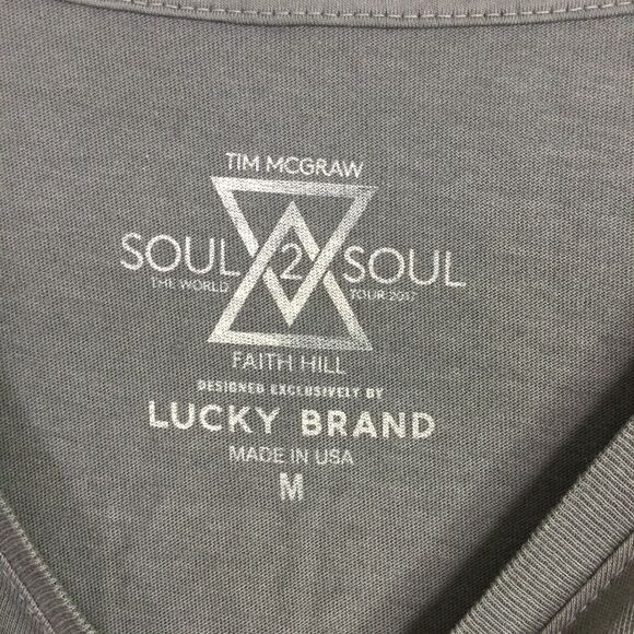 Lucky Brand Womens World Tour Soul 2 Soul Tim Mcgraw Faith Hill Tee Shirt Gray M - Picture 6 of 12